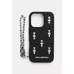 Karl Lagerfeld carcasă de telefon iPhone 16 Pro culoarea negru, KLHCP16LPSADJSK imagine