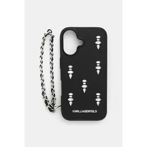 Karl Lagerfeld carcasă de telefon iPhone 16 culoarea negru, KLHCP16SPSADJSK imagine