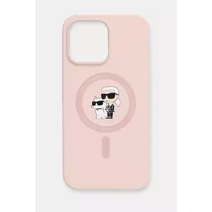Karl Lagerfeld carcasă de telefon iPhone 14 Pro Max culoarea roz, KLHMP14XSCMKCRHP imagine