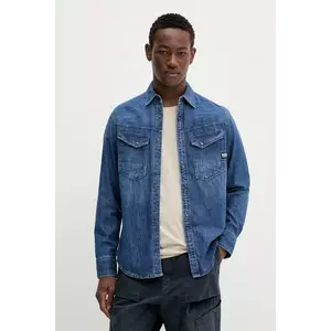 G-Star Raw camasa jeans culoarea albastru marin, cu guler clasic, slim imagine
