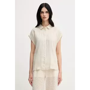 United Colors of Benetton camasa de in culoarea bej, cu guler clasic, regular imagine