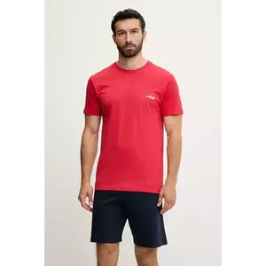 Fila pijamale de bumbac culoarea alb, uni, FPS1194 imagine