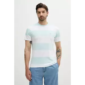 Barbour tricou din bumbac Whalton Stripe T-Shirt barbati, culoarea turcoaz, modelator, MTS1255 imagine