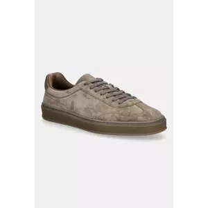 BOSS sneakers din piele intoarsă Zarek culoarea bej, 50549058 imagine