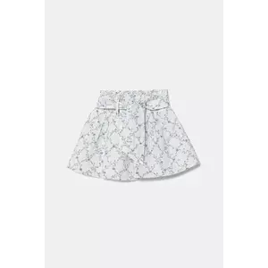 United Colors of Benetton fustă din bumbac pentru copii culoarea alb, mini, evazati, 40VFG0013 imagine