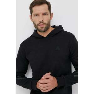 adidas bluza barbati, culoarea negru, cu glugă, cu imprimeu imagine