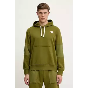 The North Face bluză Terry Relaxed culoarea verde, cu glugă, uni, NF0A8C2BPIB1 imagine