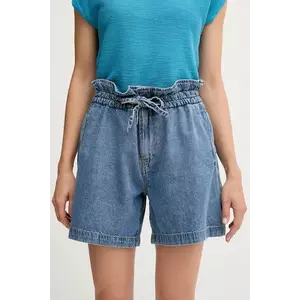 Pepe Jeans pantaloni scurți jeans A-LINE SHORT UHW CINCH uni, high waist, PL801178 imagine