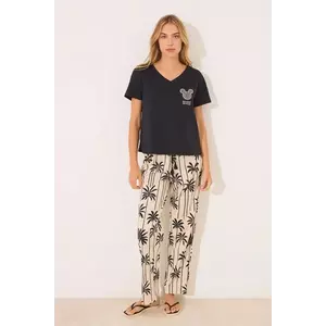 women'secret pijamale de bumbac culoarea negru, bumbac, 3139908 imagine