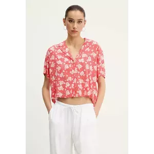 Tommy Jeans cămașă culoarea portocaliu, cu guler clasic, relaxed, DW0DW20285 imagine
