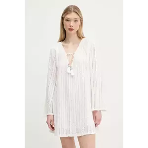 Superdry rochie din bumbac culoarea bej, mini, evazati, W8011933A-71D imagine