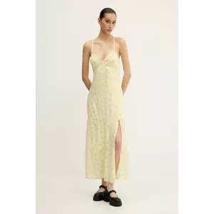 Hollister Co. rochie culoarea galben, maxi, drept, KI359-5080 imagine