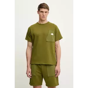 The North Face tricou Terry Relaxed culoarea verde, cu imprimeu, NF0A8C28PIB1 imagine