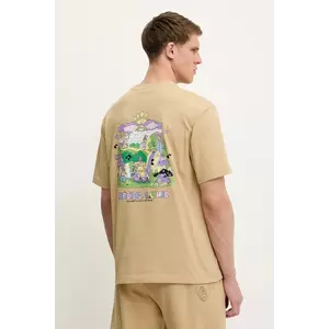The North Face tricou din bumbac Mountain Cleanup culoarea verde, cu imprimeu, NF0A8C4DLK51 imagine