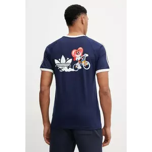 adidas Originals tricou din bumbac Cali Tee culoarea bleumarin, cu imprimeu, JP0984 imagine