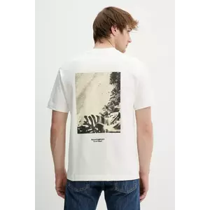 Marc O'Polo tricou din bumbac culoarea bej, cu imprimeu, 524206451300 imagine