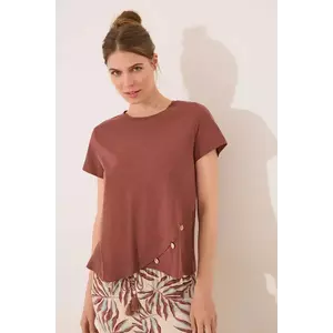women'secret tricou din bumbac culoarea maro, 3279709 imagine