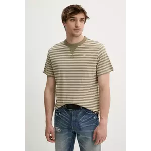 G-Star Raw tricou din bumbac culoarea bej, cu imprimeu, D25961-C339 imagine