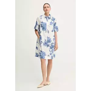 OUI rochie din bumbac culoarea alb, mini, drept, 92869 imagine