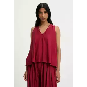 Answear Lab top culoarea bordo, neted imagine