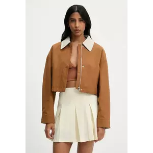 Answear Lab jacheta de bumbac culoarea maro, de tranzitie imagine
