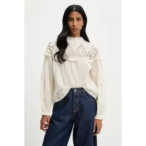 Answear Lab bluza din bumbac culoarea bej, cu imprimeu imagine