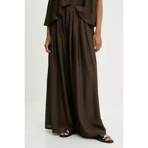 Answear Lab pantaloni culoarea maro, lat, high waist imagine