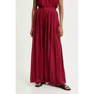 Answear Lab pantaloni culoarea bordo, lat, high waist imagine