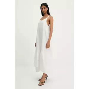 Answear Lab rochie din bumbac culoarea alb, maxi, evazati imagine