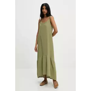 Answear Lab rochie din bumbac culoarea verde, maxi, evazati imagine