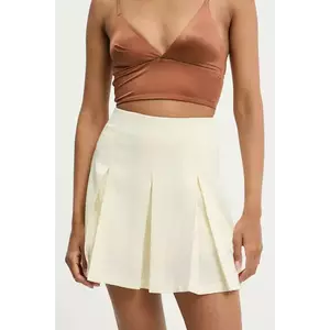 Answear Lab pantaloni scurti culoarea bej, neted, high waist imagine