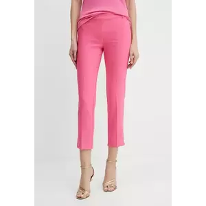 Morgan pantaloni PALIX.F culoarea roz, mulata, high waist, PALIX.F imagine