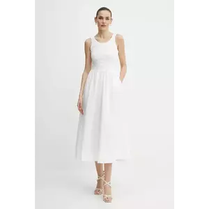 Bardot rochie culoarea alb, maxi, evazati, 59879DB imagine