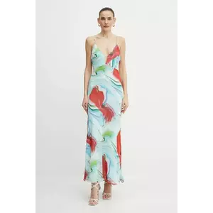 Bardot rochie culoarea turcoaz, maxi, mulata, 59870DB imagine