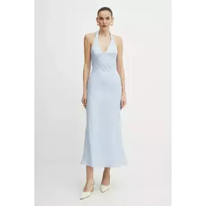 Bardot rochie din in midi, drept, 59780DB imagine