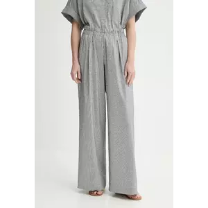 Sessun pantaloni culoarea albastru marin, lat, high waist, 25207004 imagine
