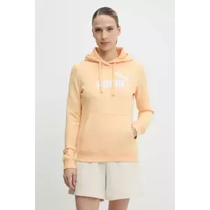 Puma bluză culoarea portocaliu, cu glugă, cu imprimeu, 682389 imagine