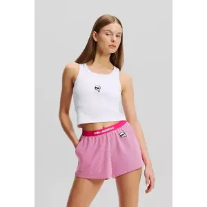 Karl Lagerfeld top de pijama din bumbac femei, culoarea alb, bumbac, A2W45008 imagine
