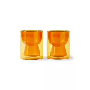 Pols Potten sticlă 2-pack culoarea portocaliu imagine