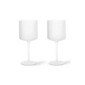 ferm LIVING pahar de vin 2-pack culoarea alb imagine