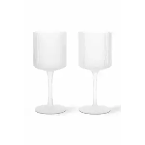 ferm LIVING pahar de vin 2-pack culoarea alb imagine