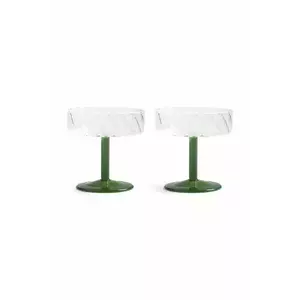 &k amsterdam pahar de șampanie 2-pack culoarea verde imagine