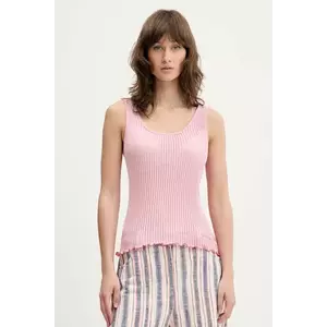 Stine Goya top de mătase culoarea roz, SG-SS25-T059-2355 imagine
