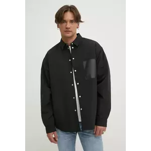 PURPLE BRAND geacă SNAP FRONT SHIRT JACKET culoarea negru, de tranzitie, M3078-CNBB125 imagine