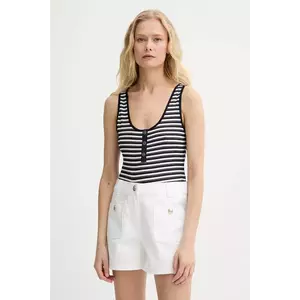 Morgan top culoarea bleumarin, DBIANCA imagine