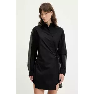 Diesel rochie din bumbac D-ELPHI-DEN DRESS culoarea negru, mini, evazati, A17387.0CBCP imagine
