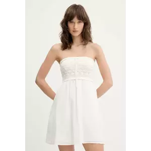 Hollister Co. rochie din bumbac culoarea alb, mini, evazati, KI359-5042 imagine