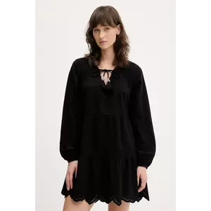 Superdry rochie din bumbac culoarea negru, mini, evazati, W8011914A-02A imagine