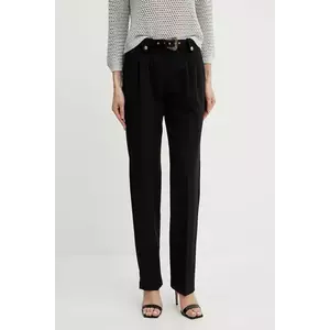 Versace Jeans Couture pantaloni culoarea negru, drept, high waist, 78HAA111 N0356 imagine