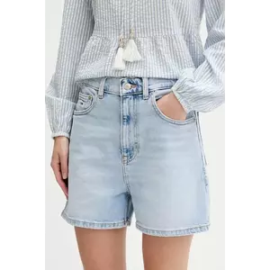 Tommy Jeans pantaloni scurți din denim uni, high waist, DW0DW20091 imagine